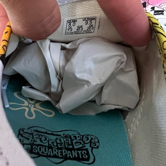 Sponge Bob Vans Limited Edition Unisex Sneakers Women’s Size 9.5 - Picture 10 of 12